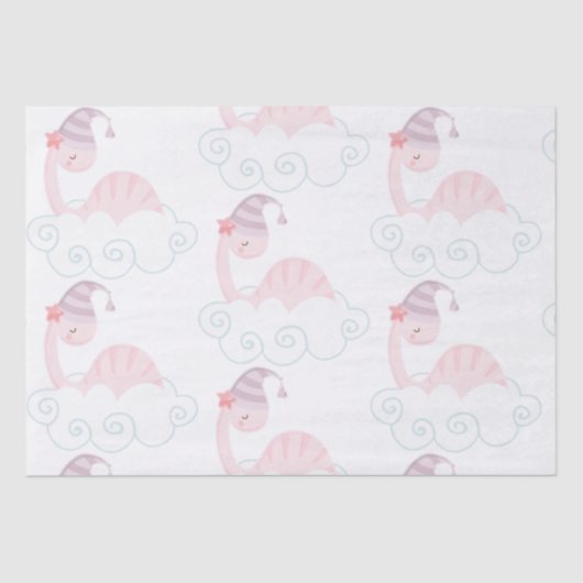 眠っているピンクの恐竜 薄葉紙 (正面)