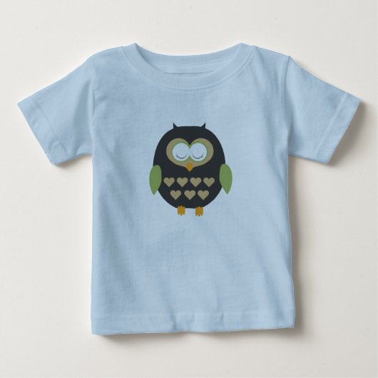 眠っているフクロウ ベビーTシャツ (正面)