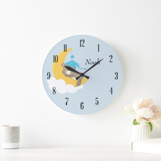 眠っているベビークマの名前と番号 ラージ壁時計 (ホーム)