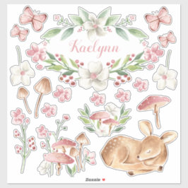 眠っているベビーディアピンクマッシュルームパッチセットのStic シール