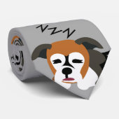 眠っているボクサー犬の子犬 愛犬家 ZZZ ペット ネクタイ (ロール)