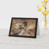 眠っているメインリラックスクーンと父のデイカード カード (黄色い花)