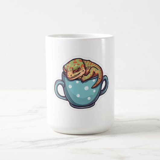 眠っているヤモリ コーヒーマグカップ (中央)