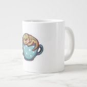 眠っているヤモリ ジャンボコーヒーマグカップ (正面右)
