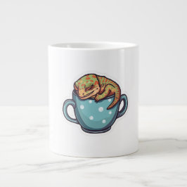 眠っているヤモリ ジャンボコーヒーマグカップ