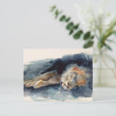 眠っているライオン ポストカード (スタンド正面)