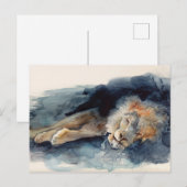 眠っているライオン ポストカード (正面/裏面)