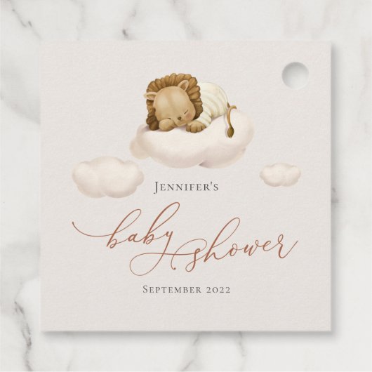 眠っているライオ男女兼用ン フェイバータグ (裏面)