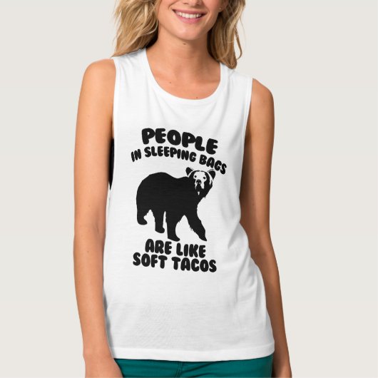 眠っている人々バッグキャンピングユーモア Tシャツ (正面)