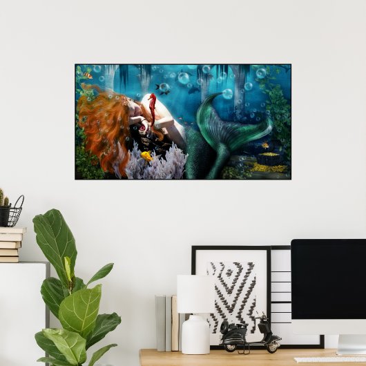 眠っている人魚 ポスター (ホームオフィス)