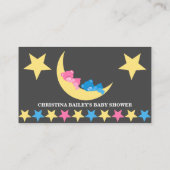 眠っている女の子と男の子おむつラッフルチケット エンクロージャーカード (裏面)