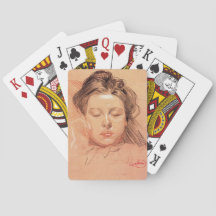 眠っている女の子の顔(by Frantisek Kupka)