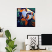 眠っている女性のポートレート「ナイトフォール」 ポスター (ホームオフィス)