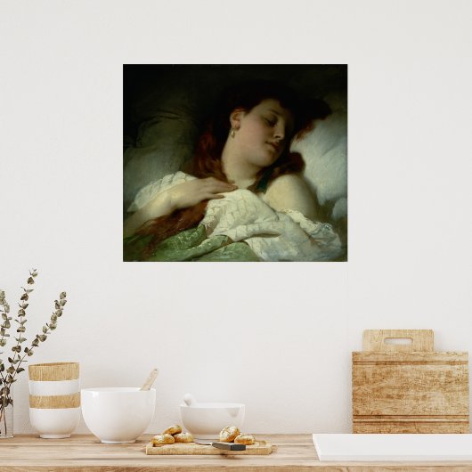 眠っている女性 ポスター (キッチン)