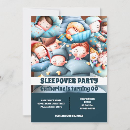 眠っている子供を眠る眠るパジャマ漫画おもしろい 招待状 (正面)