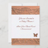 眠っている子供、蝶の黄色のピンクの赤ちゃんシャワー 招待状 (裏面)