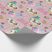 眠っている子犬のクリスマスラッピング紙 ラッピングペーパー (角)