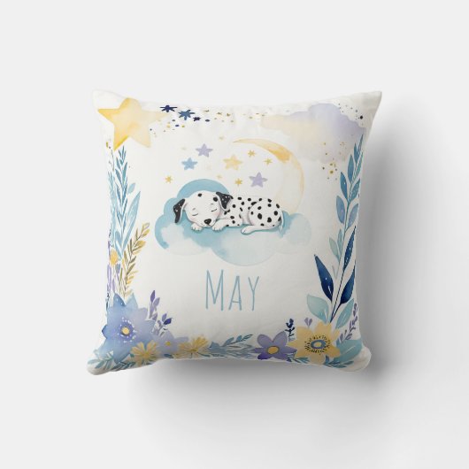 眠っている子犬ダルマチアンボホ名子供部屋枕 クッション (裏面)