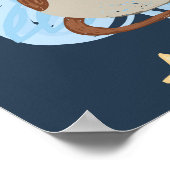 眠っている子犬：グッドナイトパターン ポスター (角)