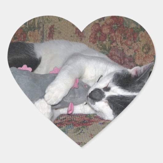 眠っている子猫 ハートシール (正面)