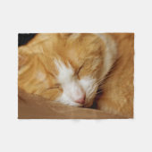 眠っている子猫 フリースブランケット (正面(横))