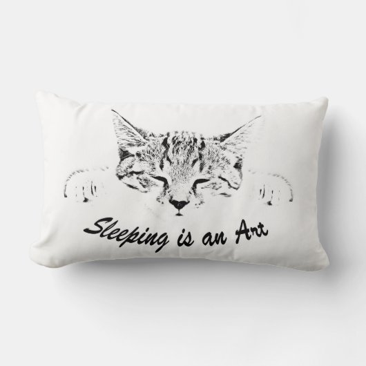 眠っている子猫 ランバークッション (正面)