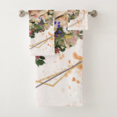 眠っている子鹿、茶色の動物グラフィック バスタオルセット (インサイチュ)