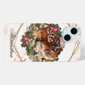 眠っている子鹿、茶色の動物グラフィック Case-Mate iPhoneケース (裏面 (横))