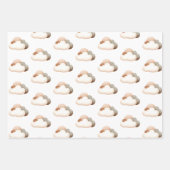 眠っている小さな象、雲、星 ラッピングペーパーシート (正面2)