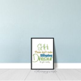 眠っている恐竜の子供の壁芸術を起こしてはいけない ポスター