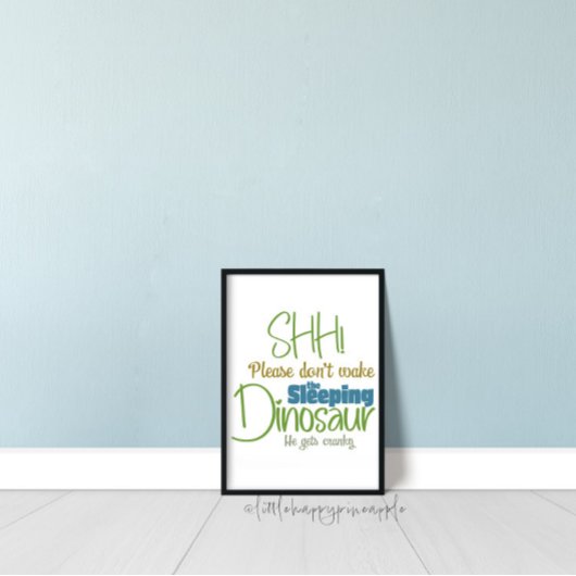 眠っている恐竜の子供の壁芸術を起こしてはいけない ポスター