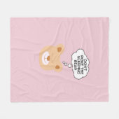 眠っている熊を突っ込むな フリースブランケット (正面(横))