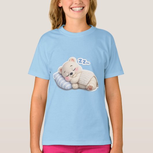 眠っている熊 Tシャツ (正面)