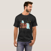 眠っている牛のパジャマ眠り頭 Tシャツ (正面フル)
