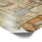 眠っている犬をスウェーデンの水彩画に置く フォトプリント (角)