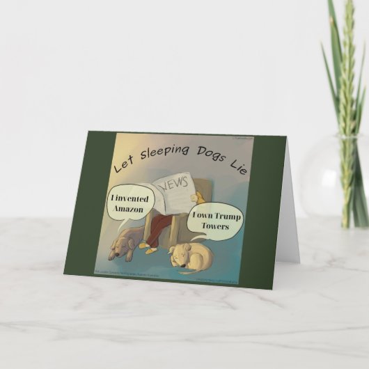 眠っている犬をLTCartoons Greetingcard横にする カード (正面)