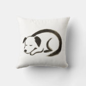 眠っている犬 – インクブラシ心地よいオン クッション (裏面)