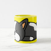 眠っている犬 ツートーンマグカップ (中央)