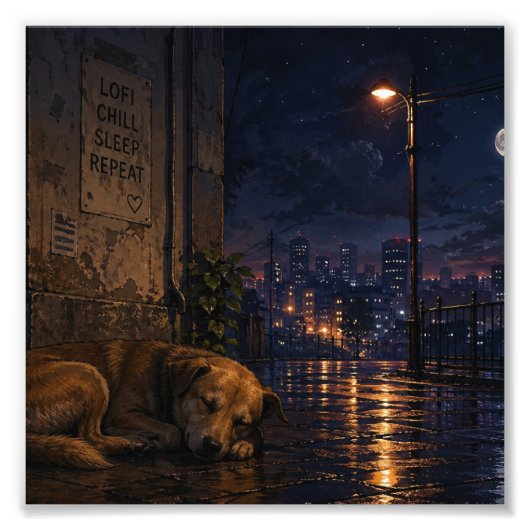 眠っている犬 フォトプリント            (正面)