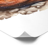 眠っている狐の水彩画アートプリント ポスター (角)