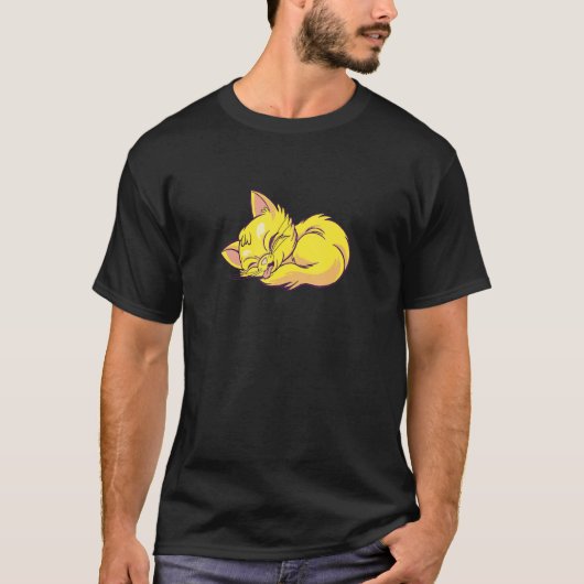 眠っている猫のうたた寝 Tシャツ (正面)