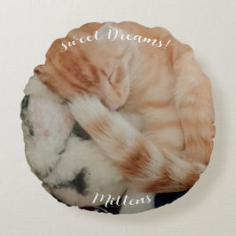 眠っている猫の写真、表と裏 ラウンドクッション
