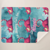 眠っている猫をカタトニックなシェルパ毛布で寝かせる シェルパブランケット (正面(横))