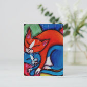 眠っている猫 ポストカード (スタンド正面)