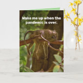 眠っている猿 – パンデミックが終わったときに私を起こす カード (黄色い花)