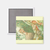 眠っている美しいプリンセス、ヴィンテージ童話 マグネット (正面/裏面)