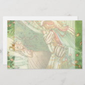 眠っている美しいプリンセス、ヴィンテージ童話 便箋 (正面/裏面)