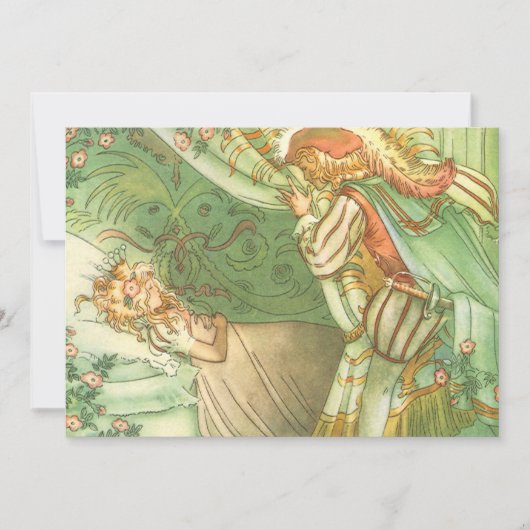 眠っている美しいプリンセス、ヴィンテージ童話 招待状 (正面)