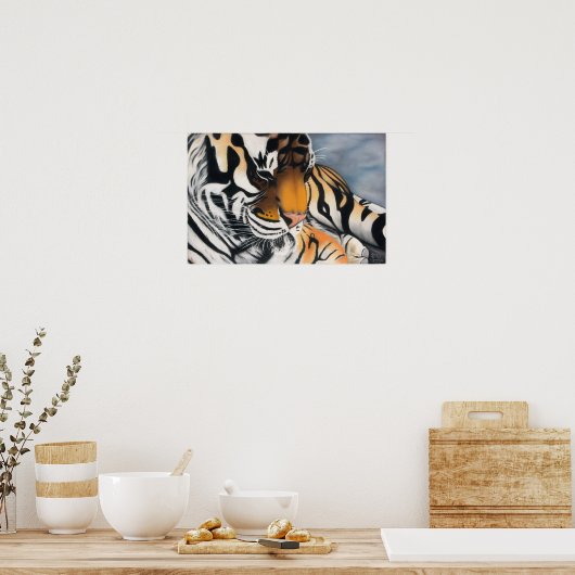 眠っている虎 ポスター (キッチン)