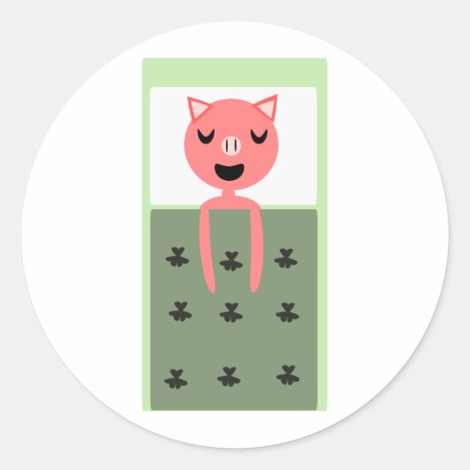 眠っている豚 ラウンドシール (正面)